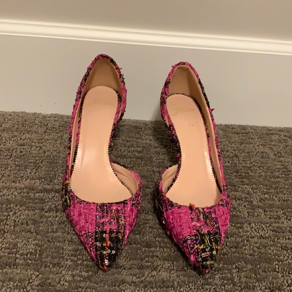 J. Crew Shoes - J. Crew Pink Tweed Heels